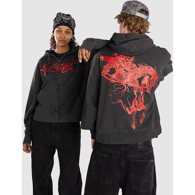 Vitriol Dark Horse Boxy Zip Hoodie zwart