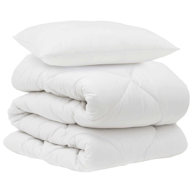 vidaXL - Dekbed - met - kussen - 2 - st - Wit - Microvezel