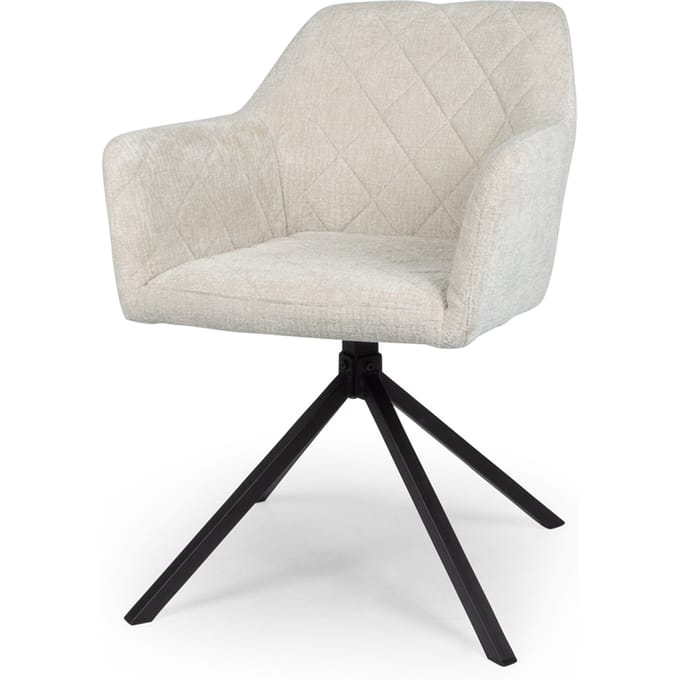 Milton & Oldbrook Velvet Eetkamerstoel Draaibaar Malmo Lichtgrijs