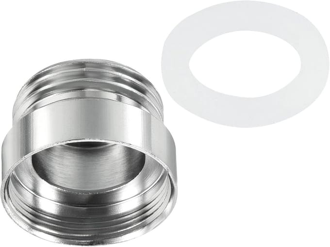 Mannelijke naar M22-kraanadapter met verchroomde beluchter - Tuinslangwaterfilterconnector