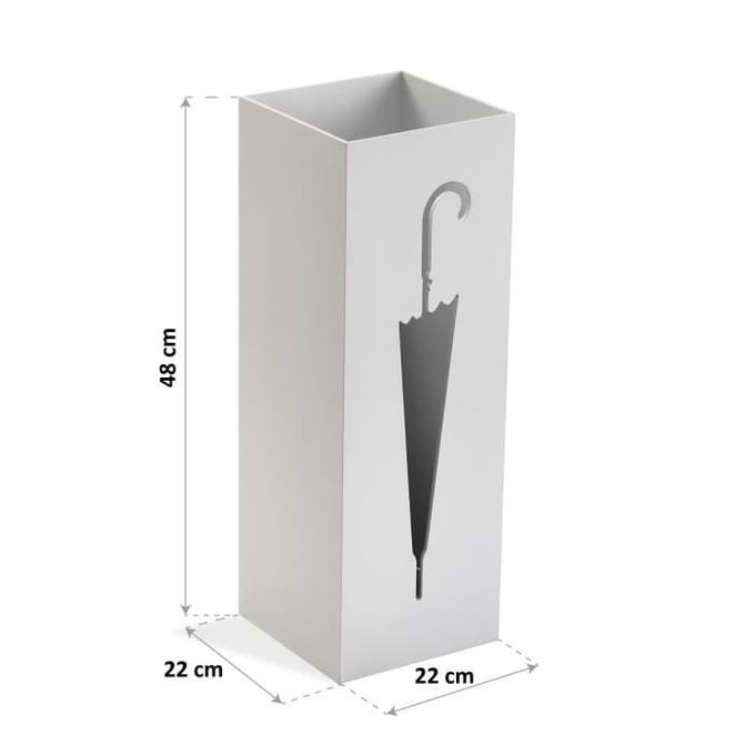 Paraplubak - VERSA - Pierot - MDF Hout - Wit - 48 x 22 x 22 cm wit