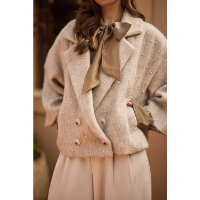 Nukus Nkf13095 389 danique jacket offwhite/taupe
