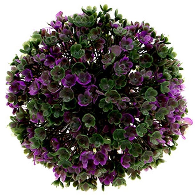 Mini decoratieve bal paars met kunstbloemen Ø10cm 1 st