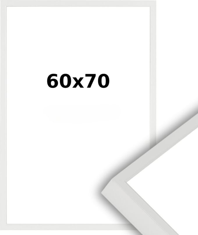 Aluminium Wissellijst 60 x 70 Wit - Ontspiegeld Acrylite - Professional