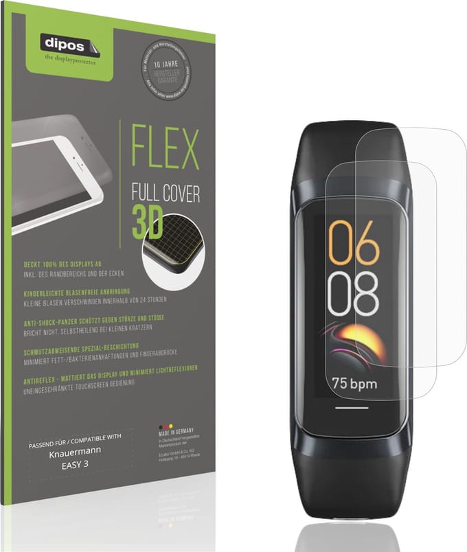 dipos FLEX – 2x Matte Screenprotector geschikt voor Knauermann EASY 3 | Volledige Schermbescherming | Case-Friendly