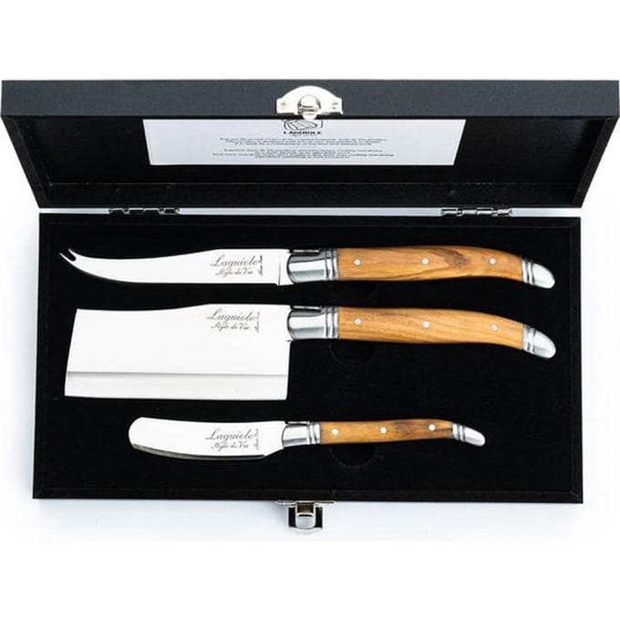 Laguiole Style de Vie Kaasmessenset Luxury Line - 3-delig - Olijfhout