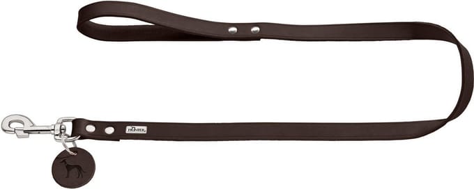 Hunter Looplijn Leder Donkerbruin - Hondenriem - 100x2 cm
