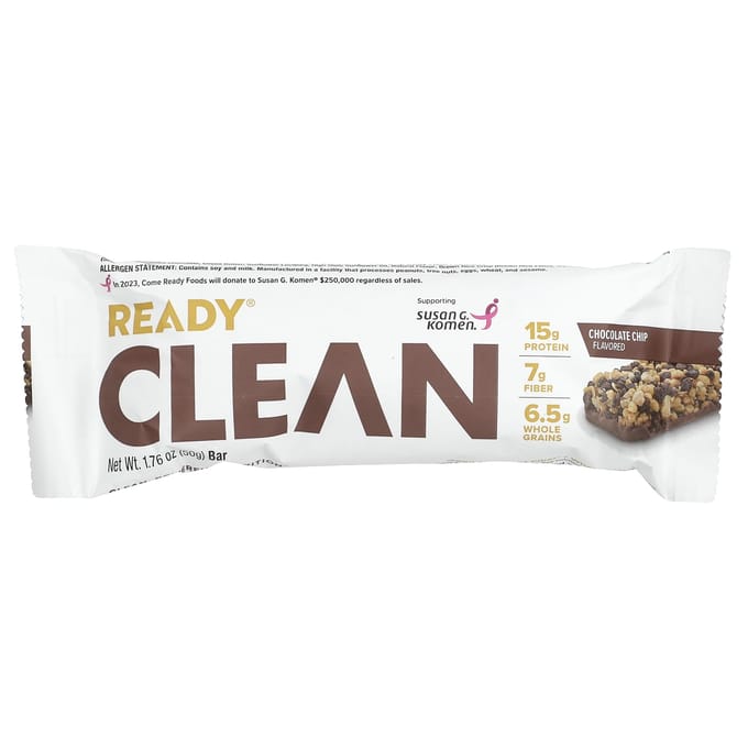 Klaar, Schone Eiwitreep, Chocolade Chip, 12 repen, 50 g (1,76 oz) elk