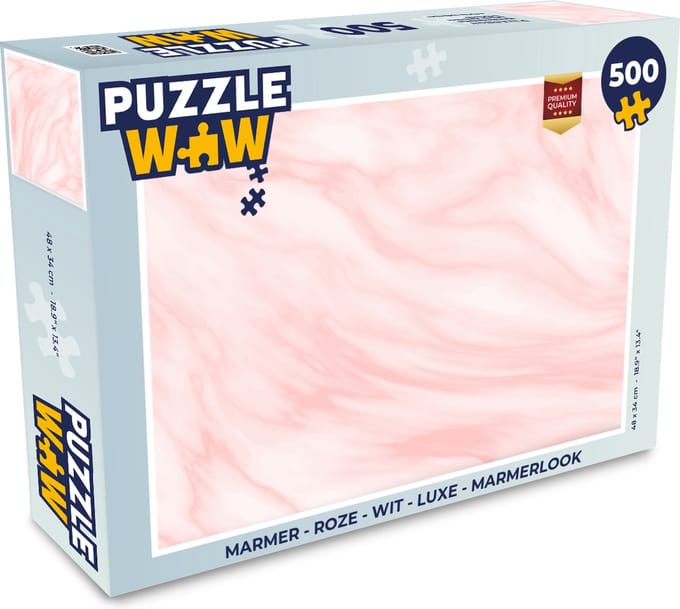 Puzzel Marmer - Roze - Wit - Luxe - Marmerlook - Legpuzzel - Puzzel 500 stukjes