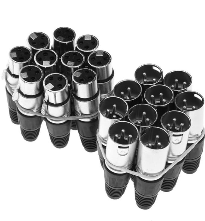 Dailygoody 3 Pin Snake Plug - Microfoon Kabel Set - 20 Stuks - Zwart
