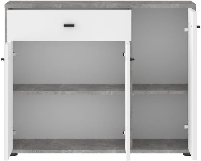 VIKA-ladekast met lade – betonlook/wit