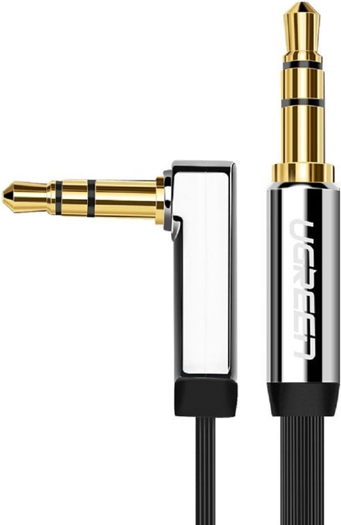 Ugreen - platte - kabel AUX audiokabel 3,5 mm mini-jack 5m zilver - (10728)