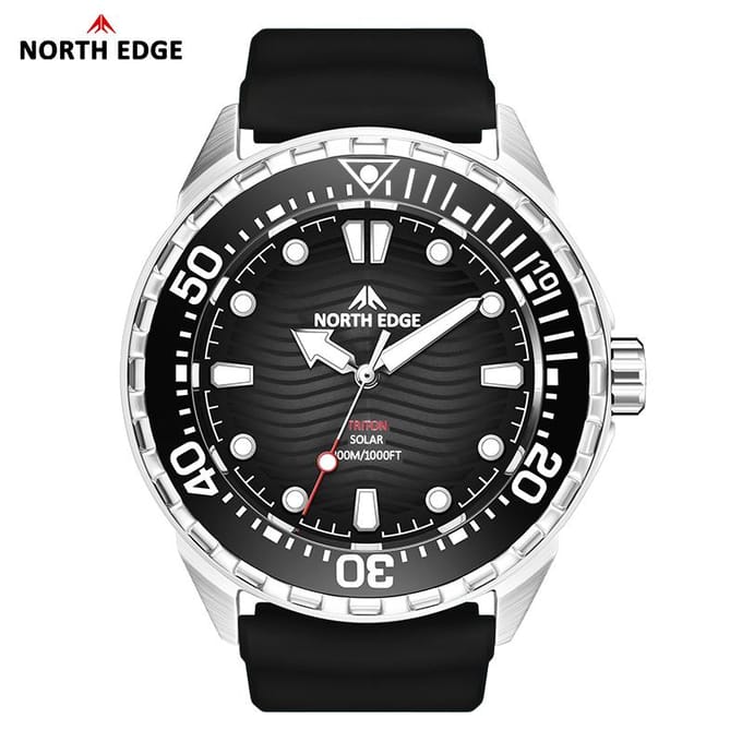 North Edge Nieuw+ Triton-Ti Titanium Zonnekracht Duikhorloge Luxe gray