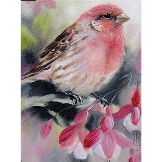 DIY 5D Diamond schilderij vogel bloem volledige ronde boor diamant borduurwerk kruissteek 20X30CM gray