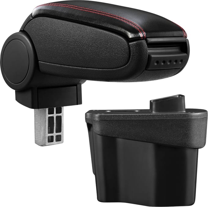 Armsteun Kia Rio III UB 2011-2017 kunstleer zwart rood stiksel