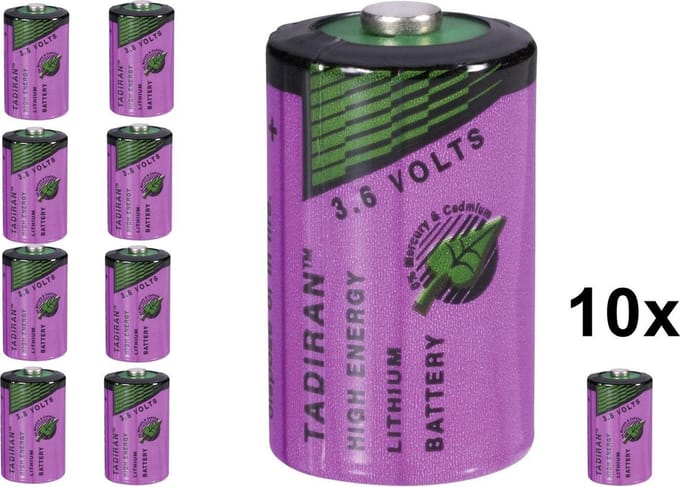 10 Stuks - Tadiran SL-750 / 1/2 AA Lithium batterij 3.6V