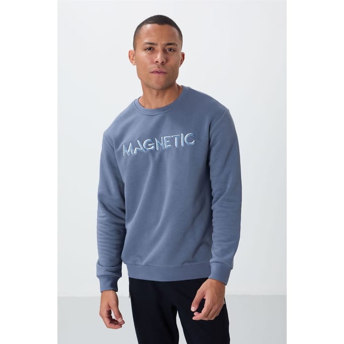 Heren Geprinte Ronde Hals Sweatshirt