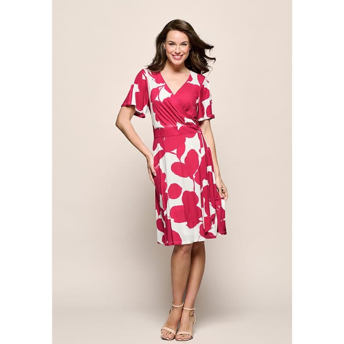 Regina Print Jurk Offwhite / Roze