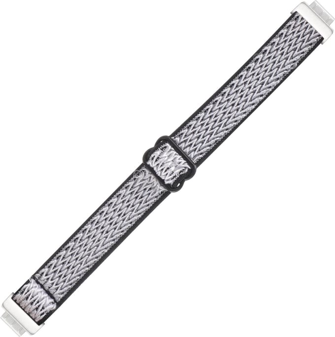 Nylon bandje - geschikt voor Fitbit Inspire 2 / Ace 3 - wit-zwart