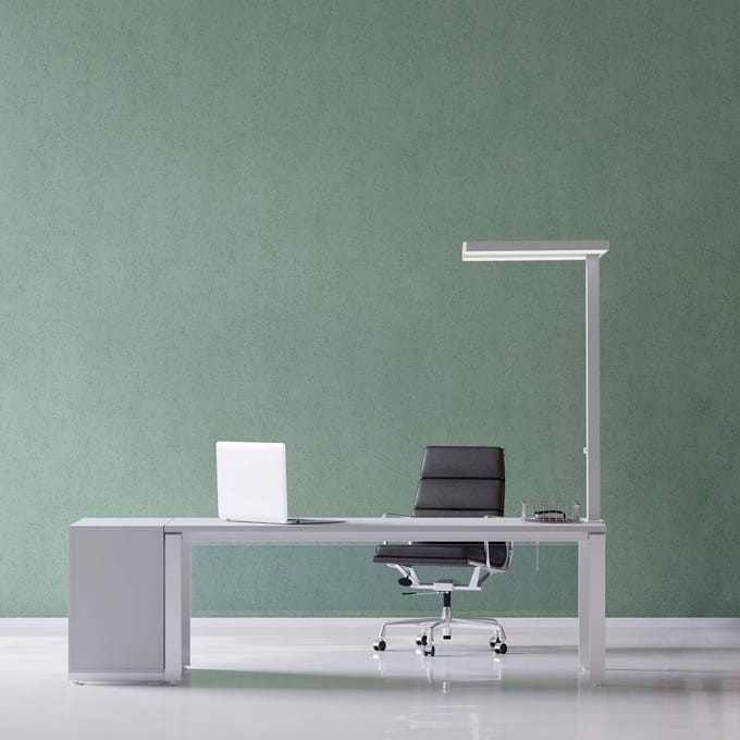 LED tafellamp MAULjaval, wit, 120 cm, dimbaar, klemvoet