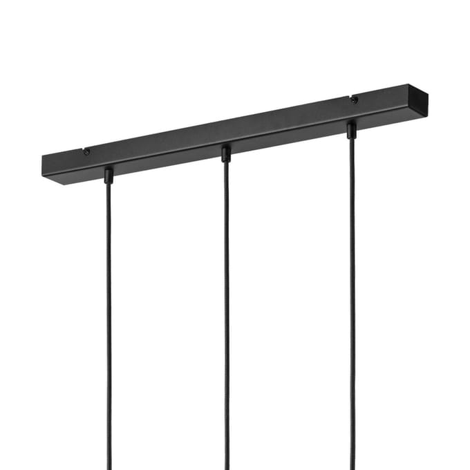 Lamkur Markus hanglamp, opaalglas/eikenhout, lengte 60 cm 3-lamps.