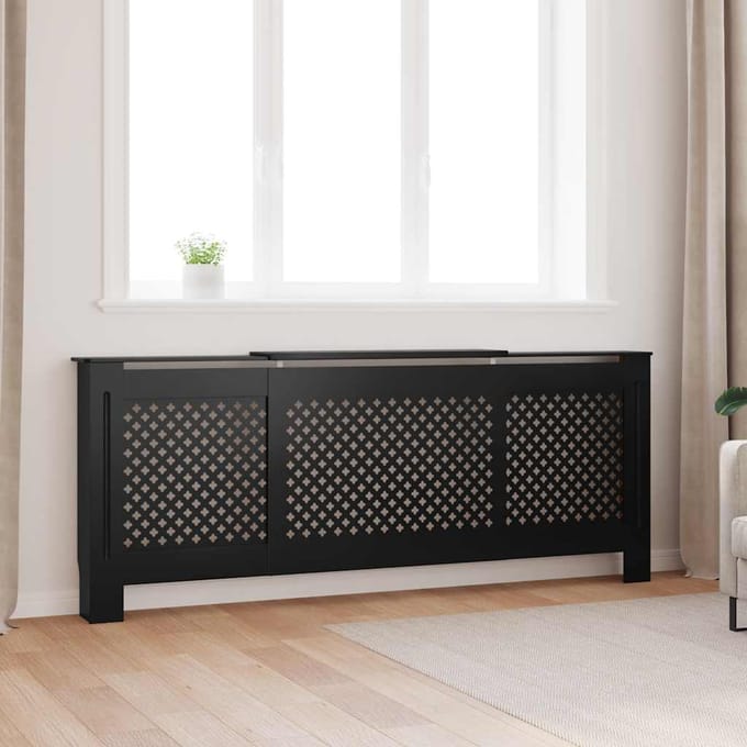 vidaXL Radiatorombouw 205 cm MDF zwart