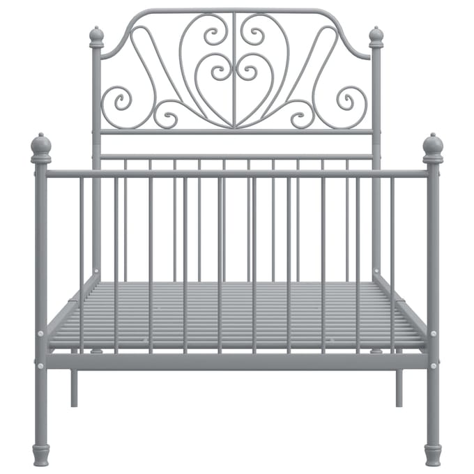vidaXL - Bedframe - metaal - grijs - 90x200 - cm
