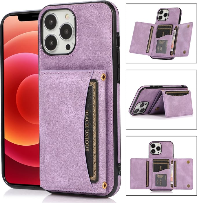 Back Cover geschikt voor Apple iPhone 13 Pro Max | PU Lederen Telefoonhoesje | Pasjeshouder | Kwaliteit | Paars