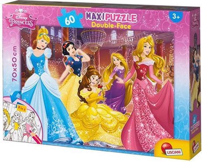 Lisciani - Disney Princess - Double face - Puzzel Maxifloor - 60 stukjes