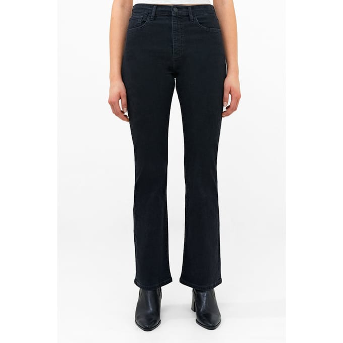 French Connection Stretch Denim Boot Cut Ful Lng Black Maat: 8 | Flared Jeans Outlet | Dames | Zwart