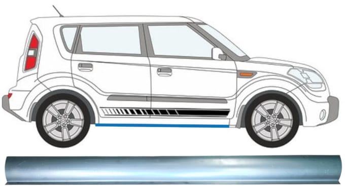 Reparatie dorpel voor Kia Soul 2008-2013 / Links = Rechts (symmetrisch)