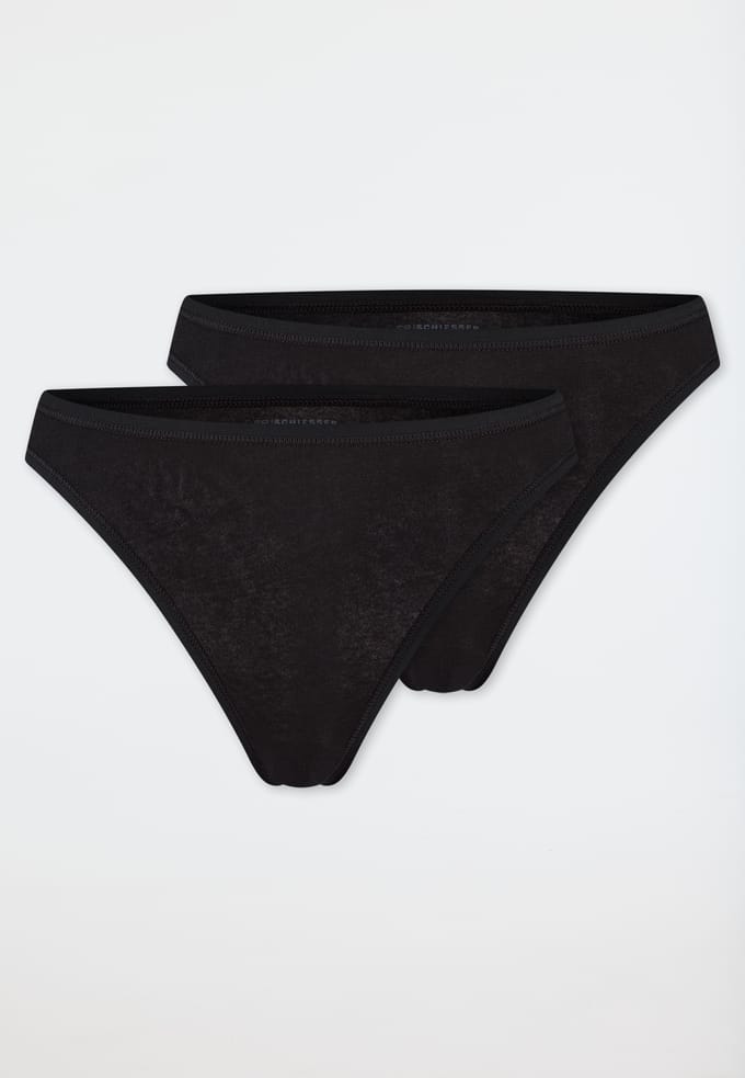 Schiesser 2 PACK String 95/5 - Dames Onderbroek - zwart