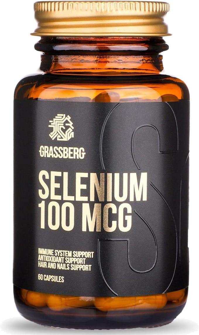 Grassberg Selenium 100 mcg (60 Caps) Unflavoured - Vitaminen, mineralen & gezondheid - Mineralen