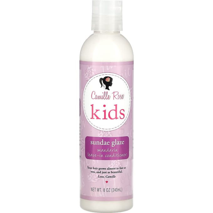 Camille Rose, Après-shampoing sans rinçage à la mandarine pour enfants, Sundae Glaze, 227 g (240ml) white