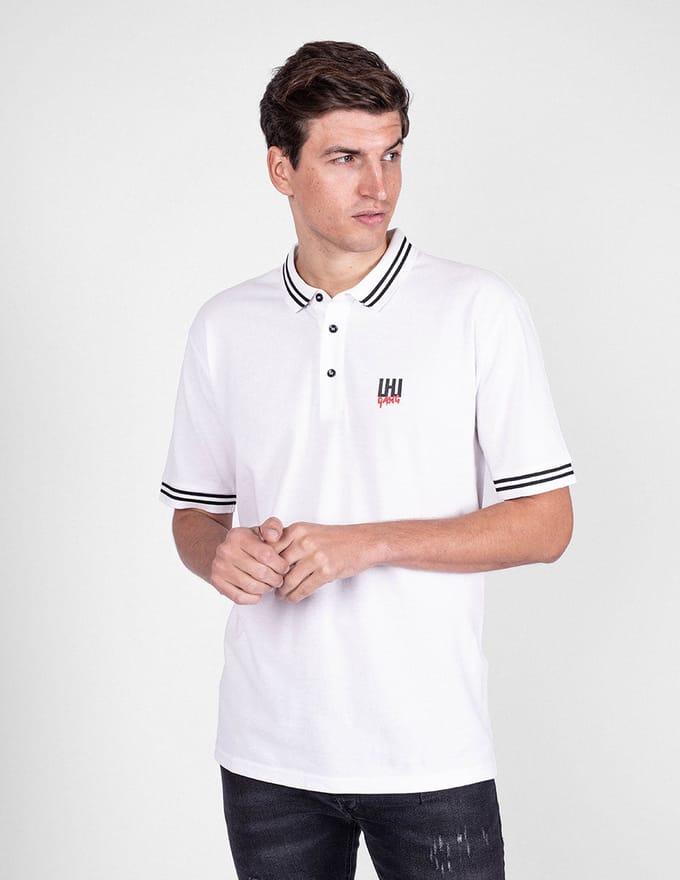 Les Hommes Poloshirt LHU Gang Mannen Wit