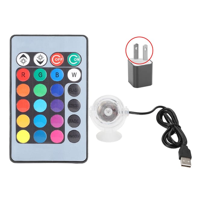 Plastic LED Aquarium Kleurrijk Verloop Waterdicht Dompelbaar Nacht Spotlicht Zoetwater Zeewater black