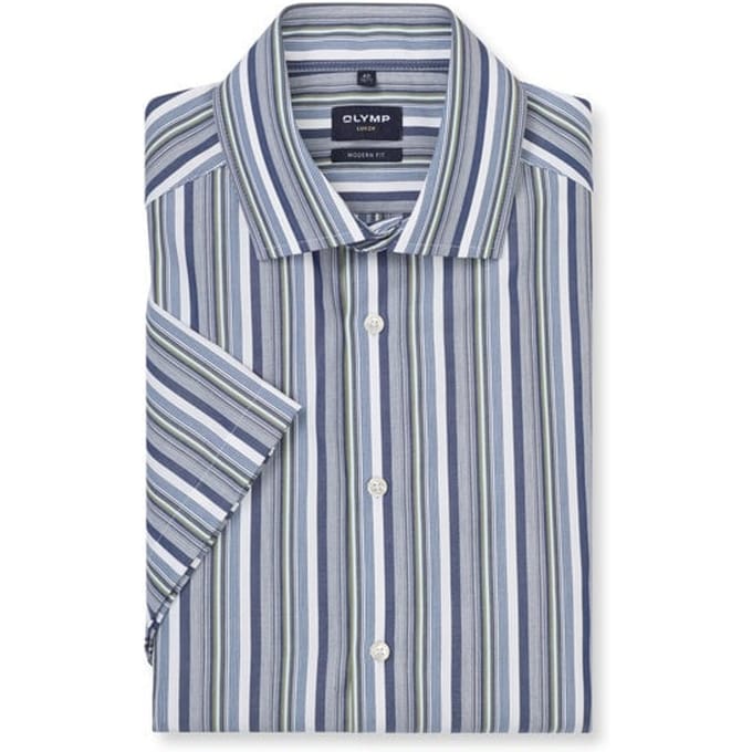 OLYMP Luxor Overhemd, Modern Fit, Global Kent, Marineblauw