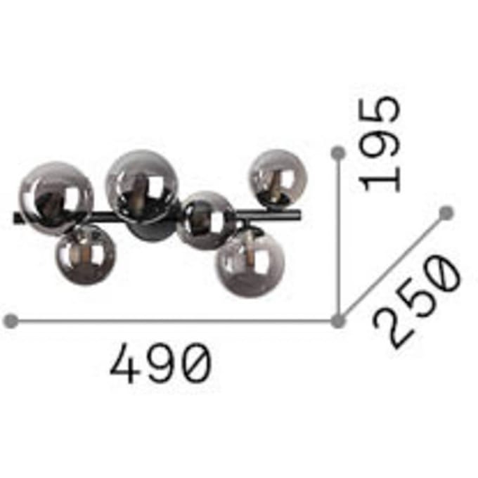 IDEAL LUX plafondlamp Perlage messing/wit, 49 cm, 6-lamps