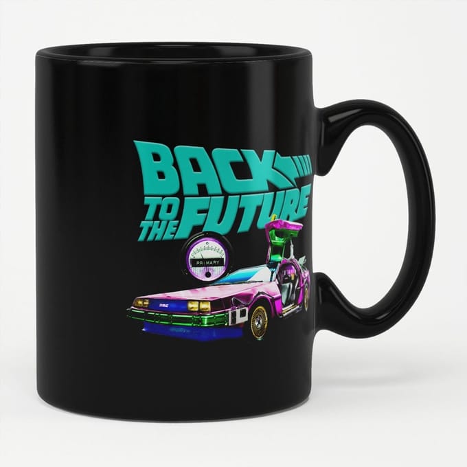 Back To The Future Delorean Unisex Kop - zwart - Standard