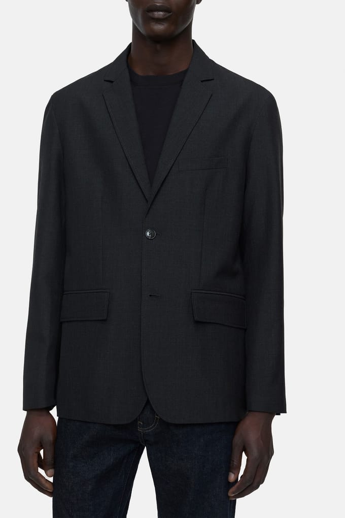 Closed Single Breasted Blazer Anthracite Melange Taglia: 48 | Blazers Outlet | Uomo
