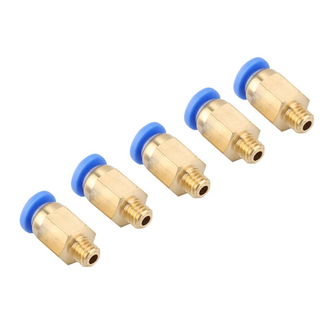 5 STUKS 3D Printer Accessoires PC4 M6 Rechte Doorvoer Pneumatische Koppeling Buitendiameter 4MM beige