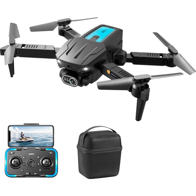 Mini drone télécommandé avec double caméra 4K pliable sans tête avec évitement d'obstacles Dual Camera Optical Flow Positioning 1 Battery noir