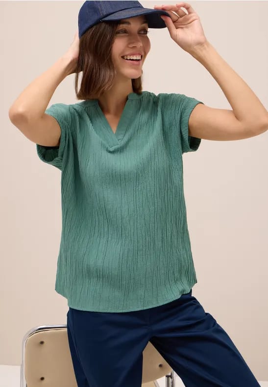 Blouse shirt met textuur