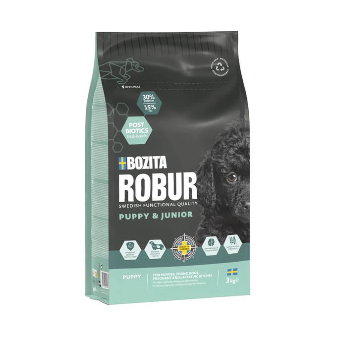 3kg Bozita Robur Puppy & Junior droogvoer met kip