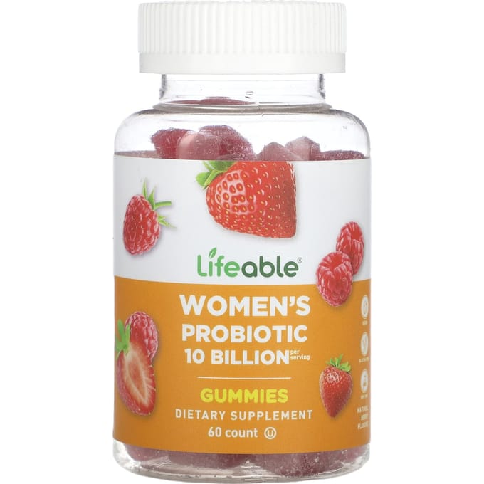 Probiotische Gummies voor Vrouwen, Bessen, 10 Miljard, 60 Gummies (5 miljard KVE per gummy)