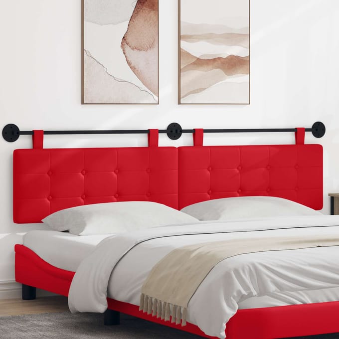vidaXL - Hangend - hoofdbord - Rood - Kunstleer