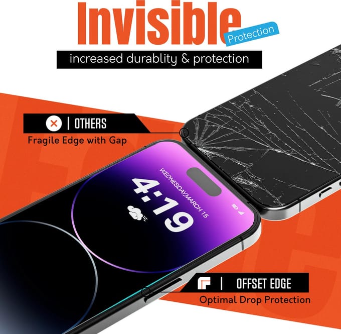My Case ScreenProtector geschikt voor iPhone 14 Pro Max - Ultra Sterk , Krasbestendig Premium Glasfolie - 2-Pack