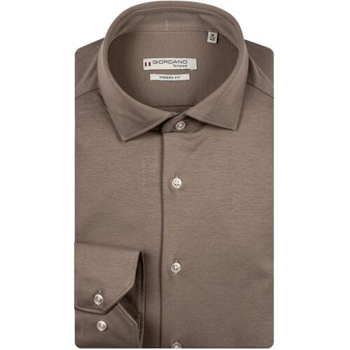 Giordano – Maggiore – Overhemd - Liquid Cotton - Semi Cutaway - Beige - NOS7878-81