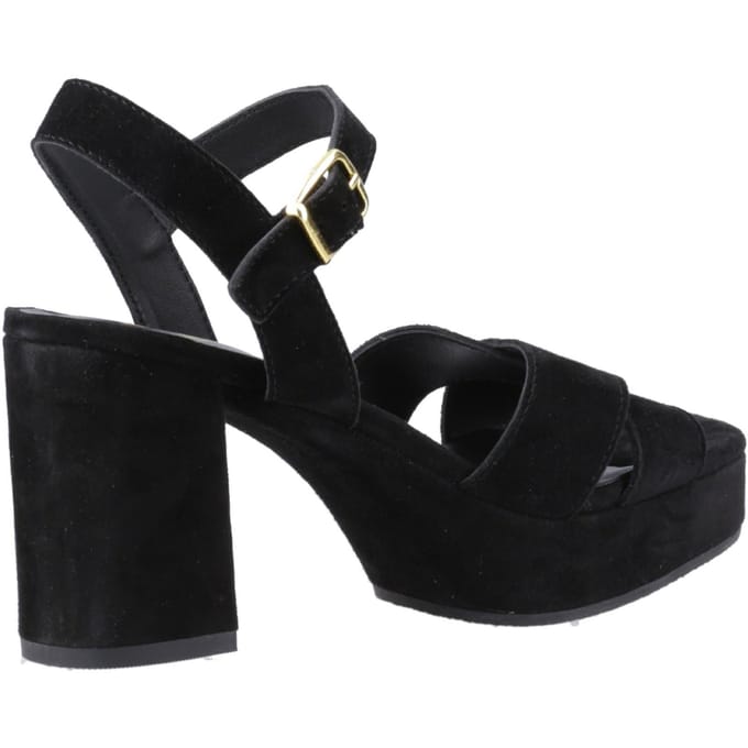 Hush Puppies Ophelia Suède Dames Zwarte Sandalen