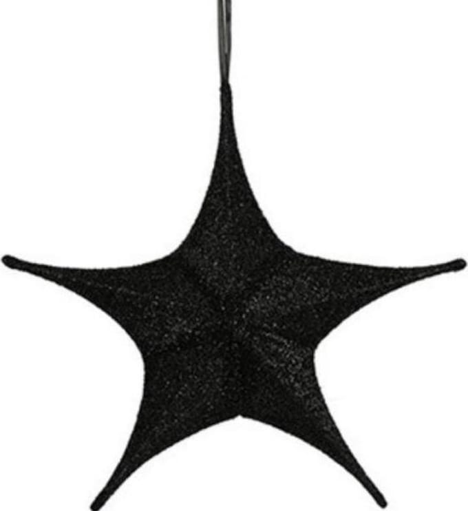Decostar Kersthanger Ster Maria 40 Cm Textiel Zwart